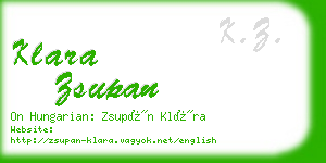 klara zsupan business card